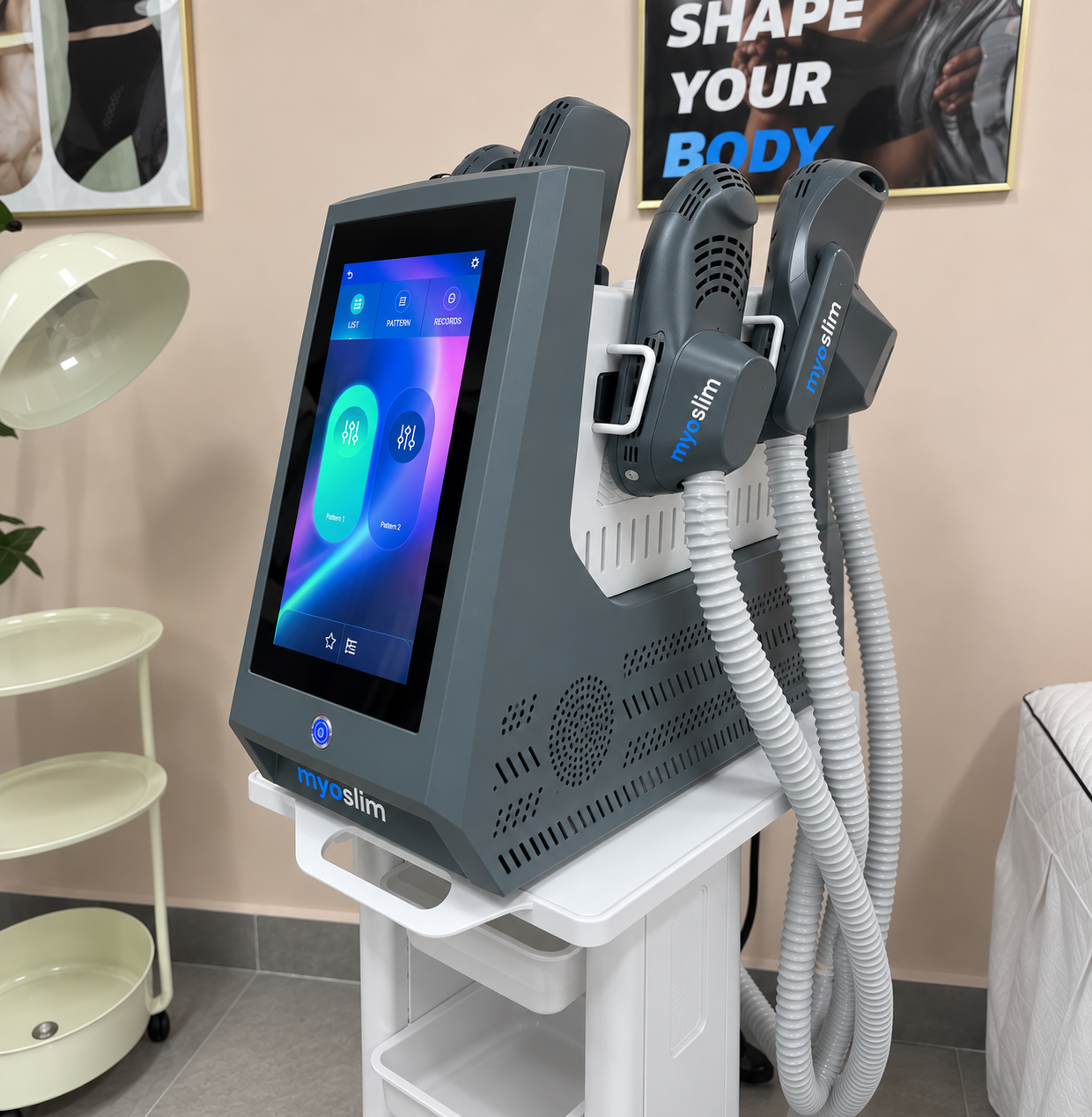 MYOSLIM 6500W 15T – Profesjonalne Urządzenie Kosmetyczne EMS do Modelowania Sylwetki, 4 Głowice 2 MYOSLIM 6500W 15T – Profesjonalne Urządzenie Kosmetyczne EMS do Modelowania Sylwetki, 4 Głowice - obrazek 2
